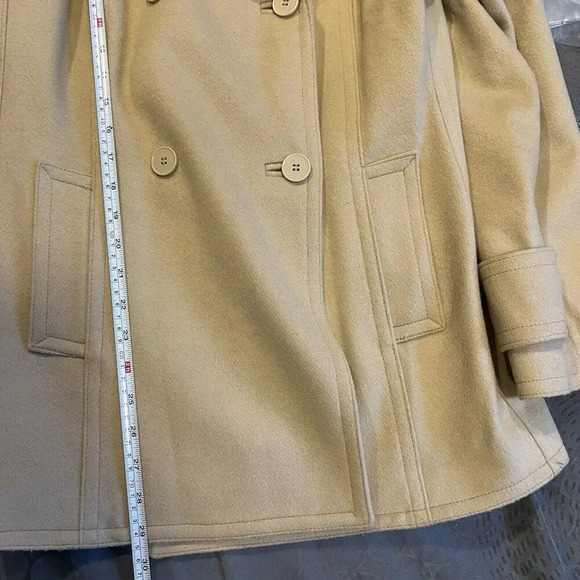 Calvin Klein Jacket Size 8 Double Breasted Wool Blend Beige Coat Jacket - Picture 12 of 12